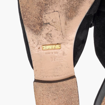 Gucci Marmont GG Fringe Black Suede Mules Size 37