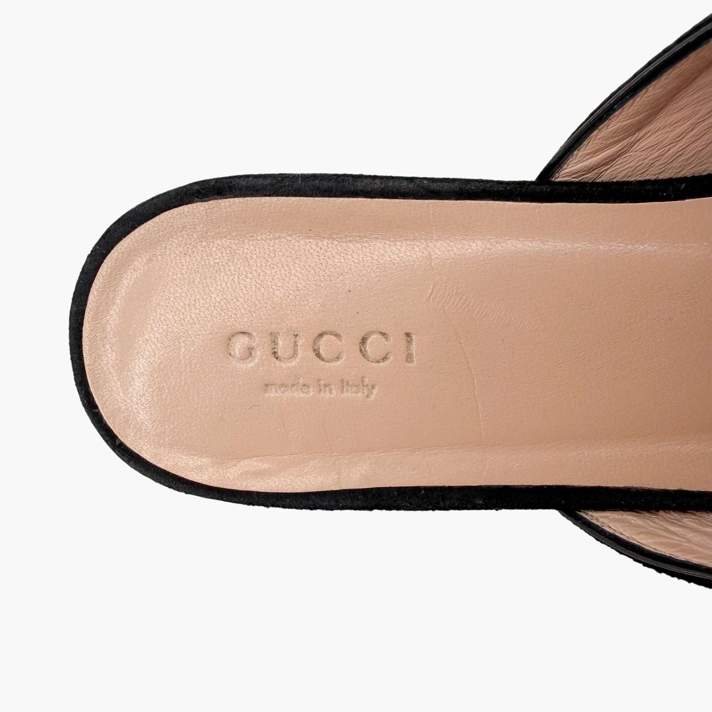 Gucci Marmont GG Fringe Black Suede Mules Size 37