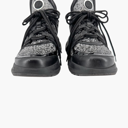 Louis Vuitton Archlight Sneakers in Black Leather with Silver Glitter – Size 37.5
