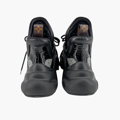 Louis Vuitton Archlight Sneakers in Black Leather with Silver Glitter – Size 37.5
