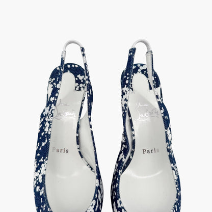 Christian Louboutin Kate Sling 55 Denim Slingback Pumps in Blue – Size 37