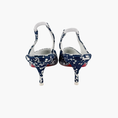 Christian Louboutin Kate Sling 55 Denim Slingback Pumps in Blue – Size 37