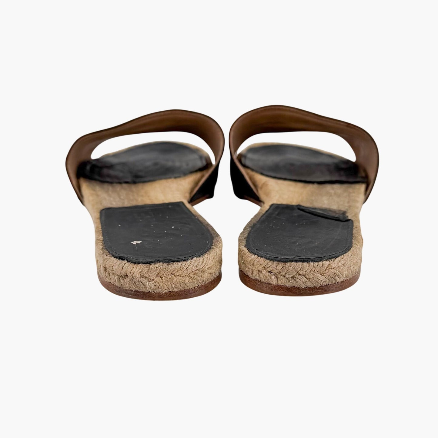 Chanel CC Espadrille Slide Sandals Black Size 38