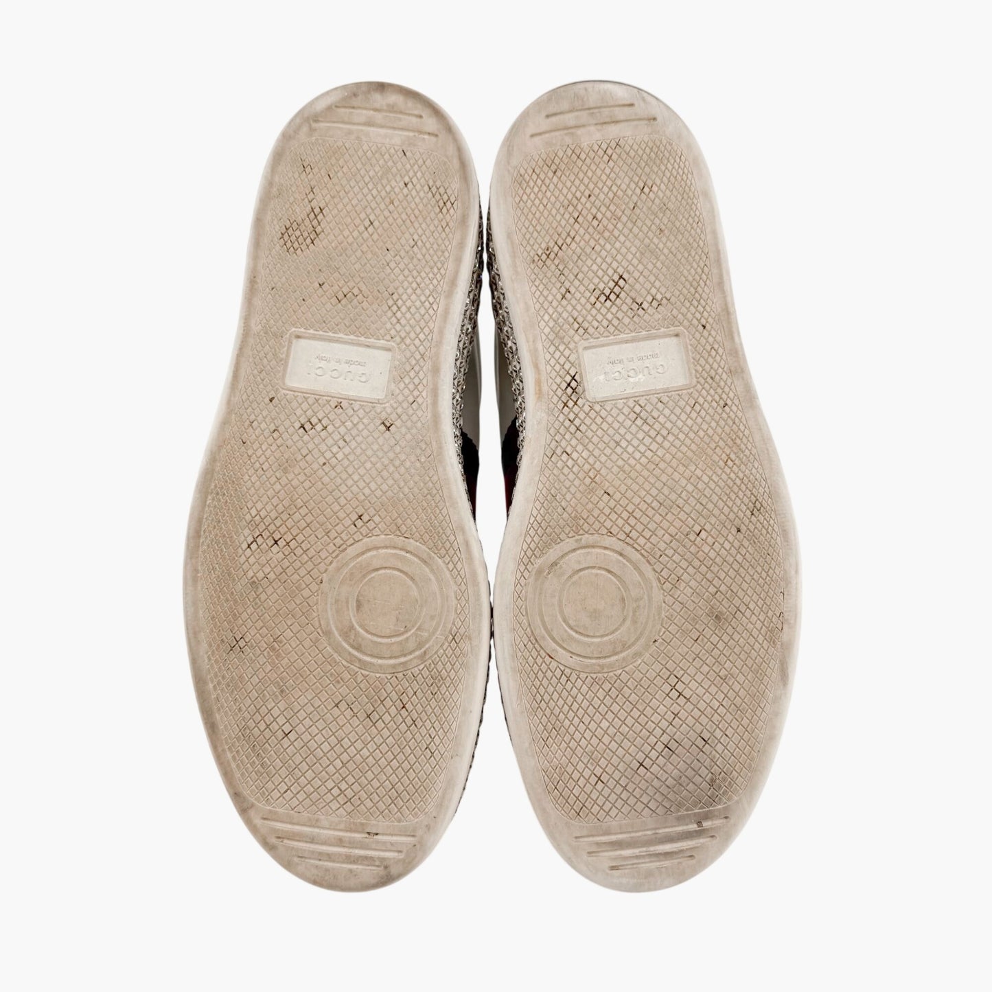 Gucci Ace Crystal Platform Sneakers in White Leather Size 37