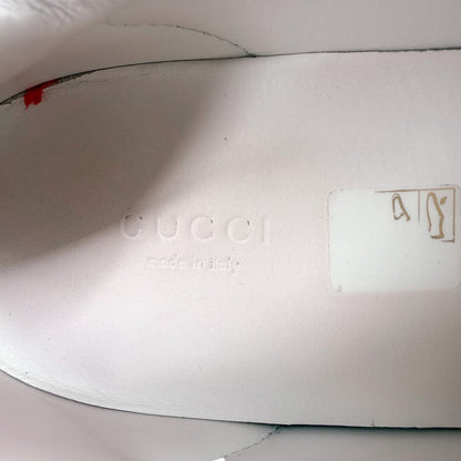 Gucci Ace Crystal Platform Sneakers in White Leather Size 37