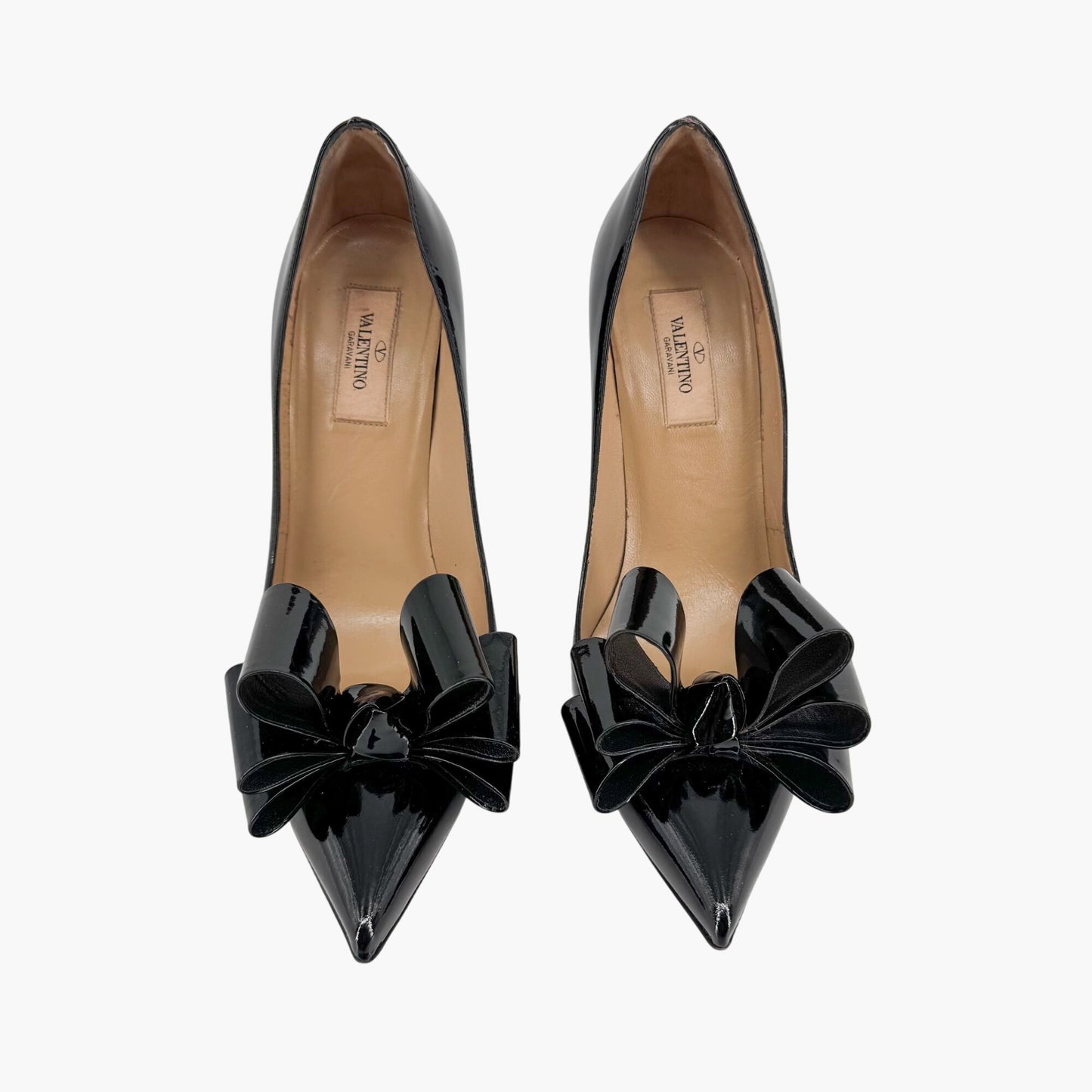 Valentino Garavani Triple Bow Patent Leather Pumps in Black – Size 38.5