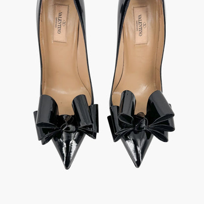 Valentino Garavani Triple Bow Patent Leather Pumps in Black – Size 38.5