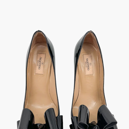 Valentino Garavani Triple Bow Patent Leather Pumps in Black – Size 38.5