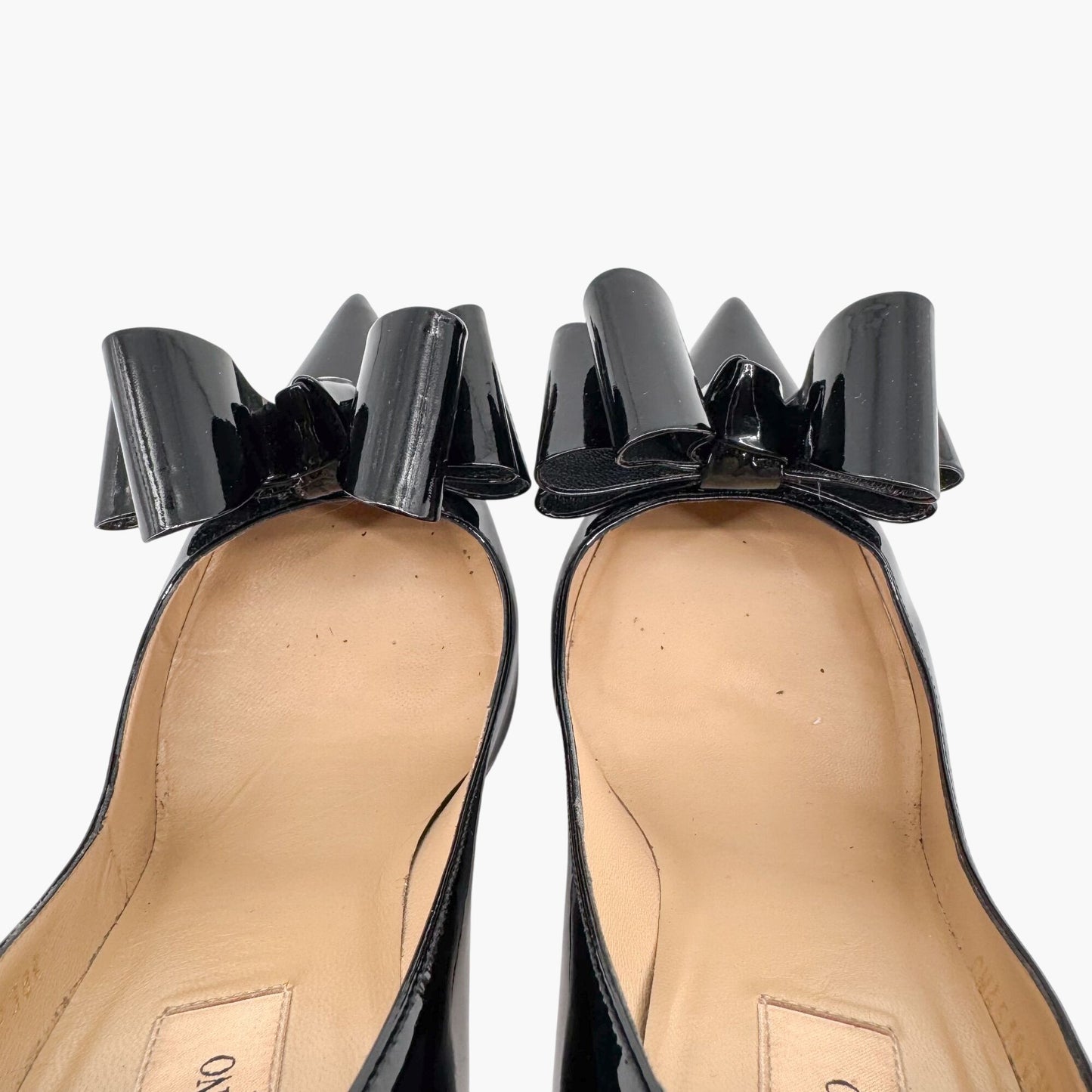 Valentino Garavani Triple Bow Patent Leather Pumps in Black – Size 38.5