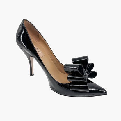 Valentino Garavani Triple Bow Patent Leather Pumps in Black – Size 38.5