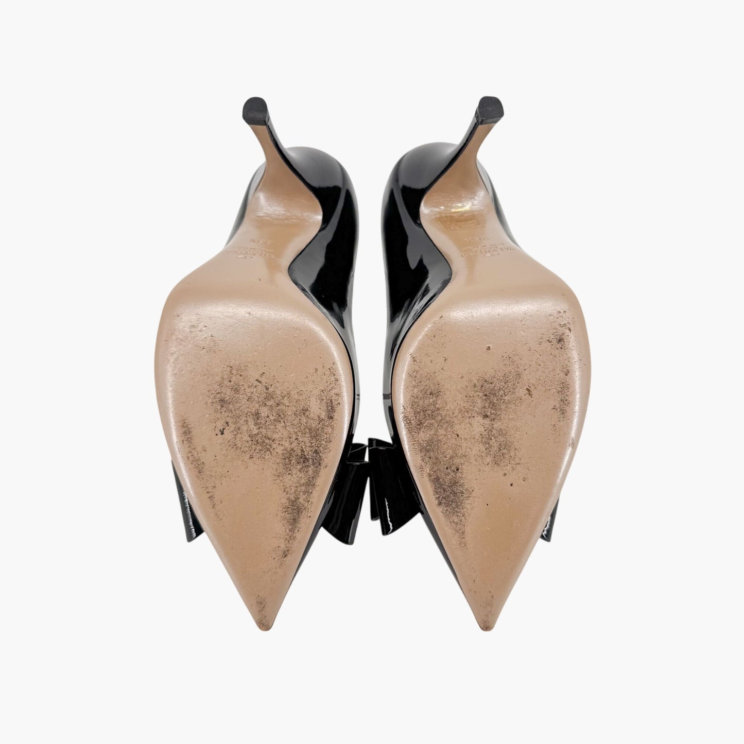 Valentino Garavani Triple Bow Patent Leather Pumps in Black – Size 38.5