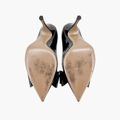 Valentino Garavani Triple Bow Patent Leather Pumps in Black – Size 38.5