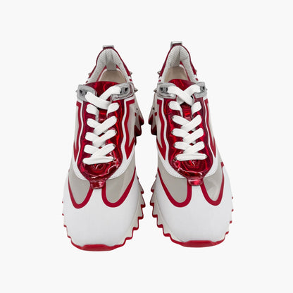 Christian Louboutin White & Red Sharkina Sneakers – Size 41
