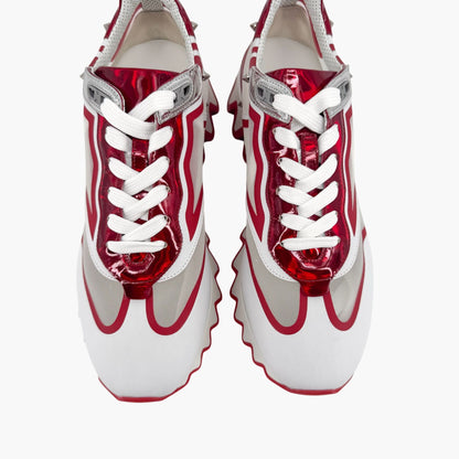 Christian Louboutin White & Red Sharkina Sneakers – Size 41