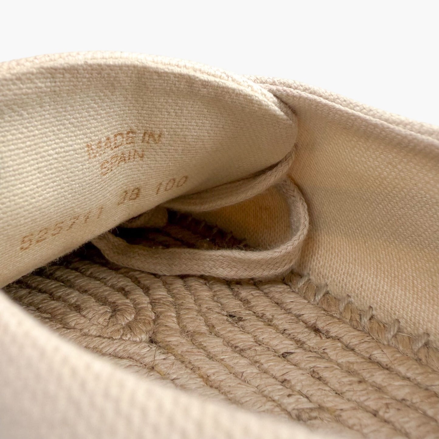 Gucci Lilibeth Platform Logo Espadrille Sneakers in Beige Canvas Size 38