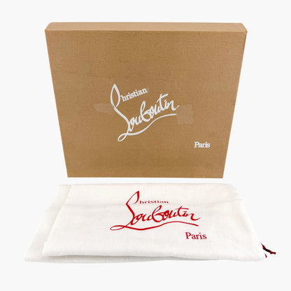 Christian Louboutin Chocazeppa Spike Espadrille Wedge Sandals in Black Leather Size 39
