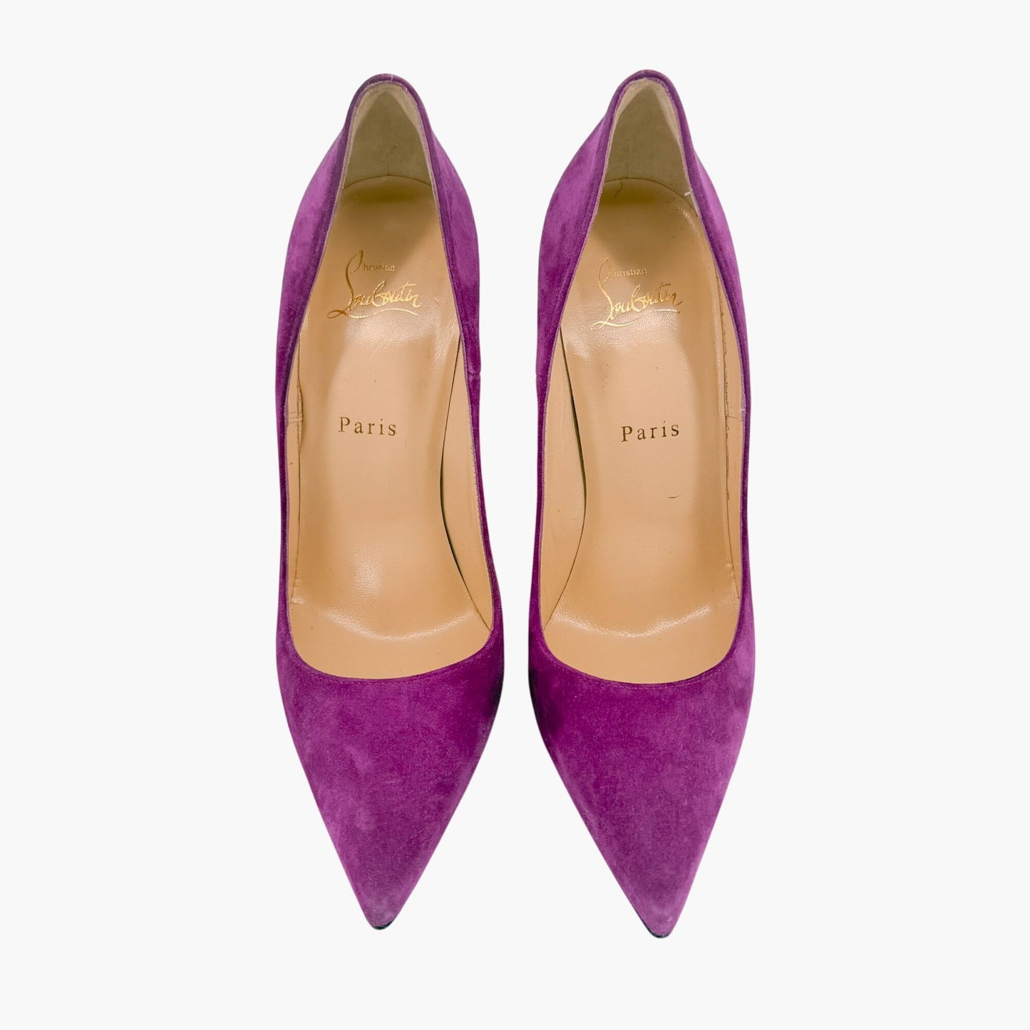 Christian Louboutin Pigalle Follies Pumps in Purple Suede Size 39.5