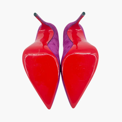 Christian Louboutin Pigalle Follies Pumps in Purple Suede Size 39.5