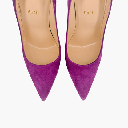 Christian Louboutin Pigalle Follies Pumps in Purple Suede Size 39.5