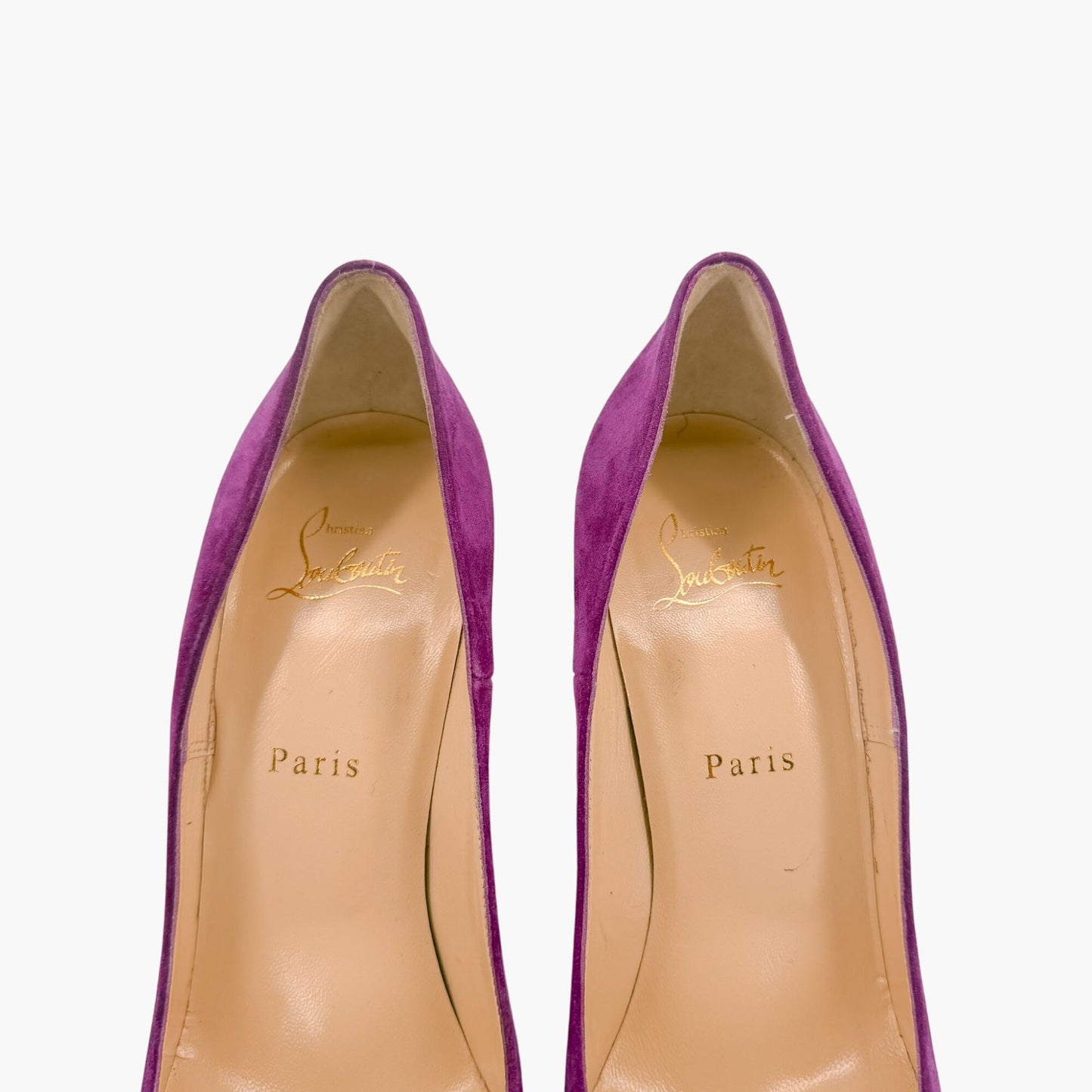 Christian Louboutin Pigalle Follies Pumps in Purple Suede Size 39.5