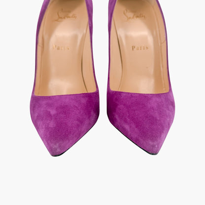 Christian Louboutin Pigalle Follies Pumps in Purple Suede Size 39.5