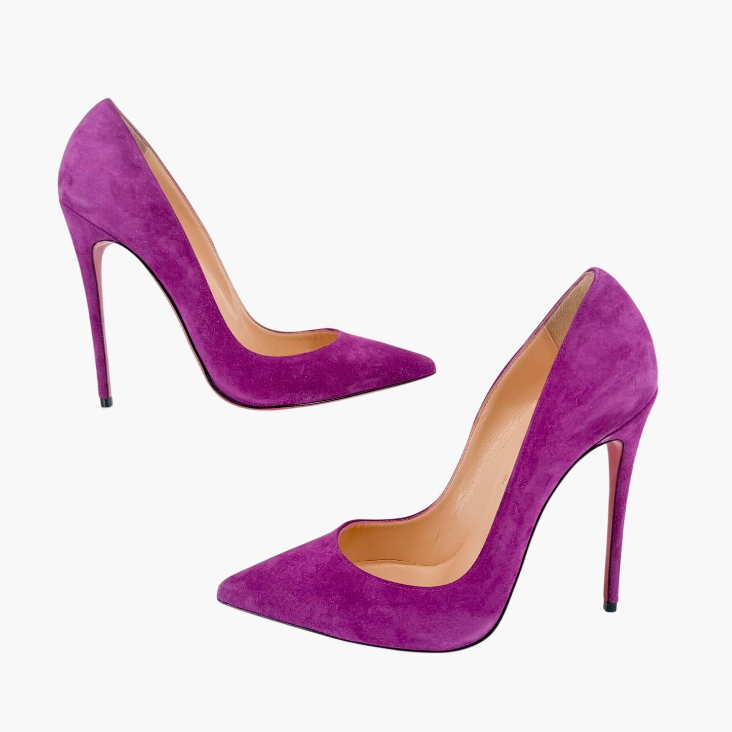Christian Louboutin Pigalle Follies Pumps in Purple Suede Size 39.5