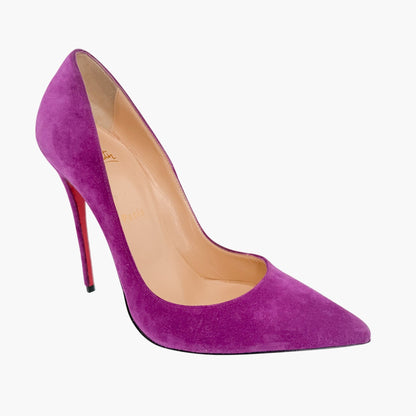 Christian Louboutin Pigalle Follies Pumps in Purple Suede Size 39.5