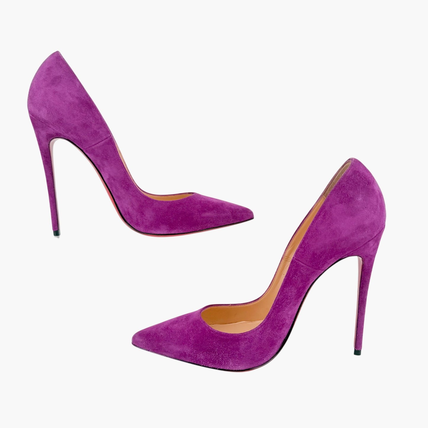 Christian Louboutin Pigalle Follies Pumps in Purple Suede Size 39.5