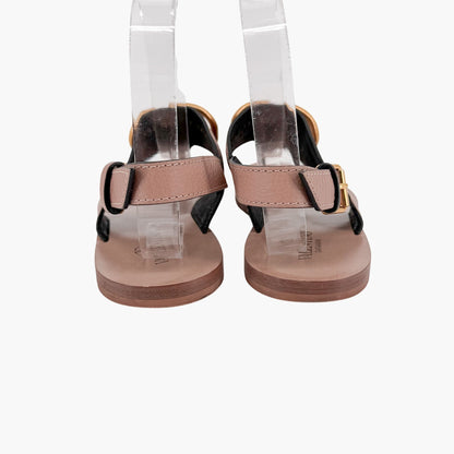 Valentino Garavani Vlogo Flat Sandals Beige Size 38