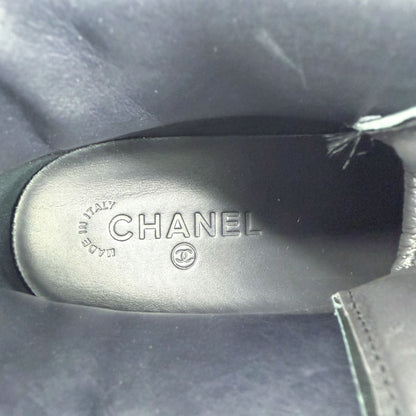 Chanel Camellia Flower High Top Sneaker Boots Navy Size 38