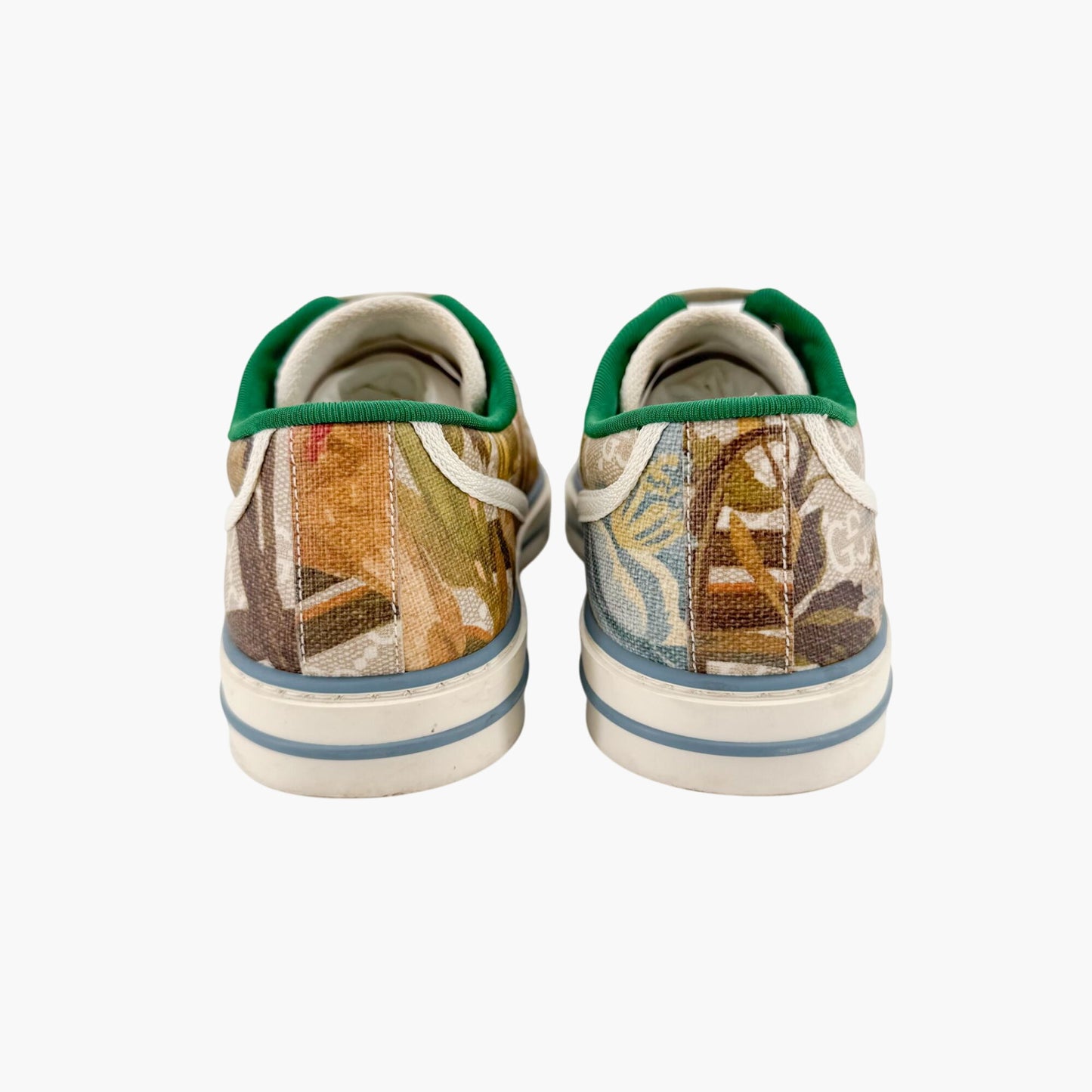 Gucci Tennis 1977 Low Top Sneakers in Beige GG Supreme Water Flora Canvas Size 38.5
