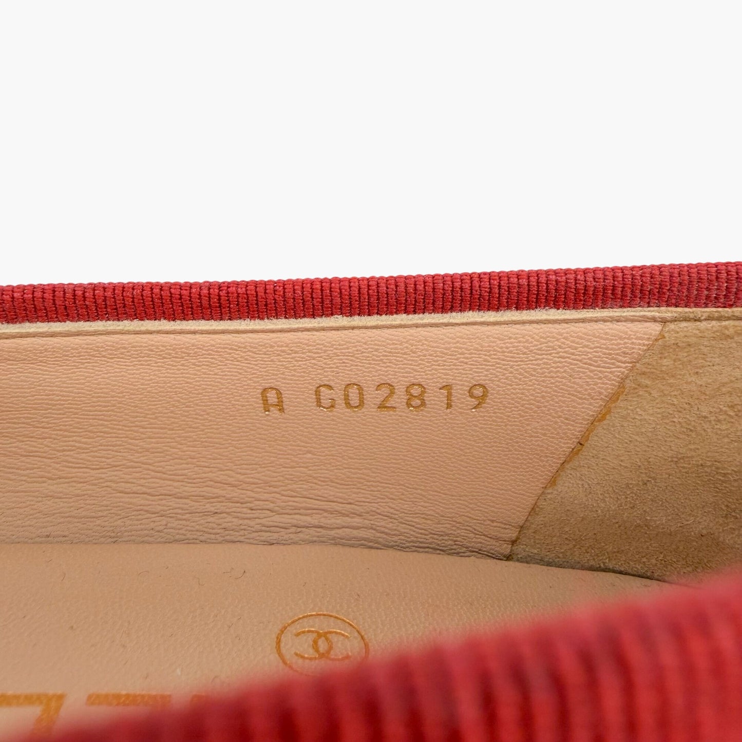 Chanel CC Cap Toe Ballet Flats Red Patent Size 37