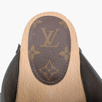 Louis Vuitton Cottage Monogram Mule Clogs in Black Leather Size 39
