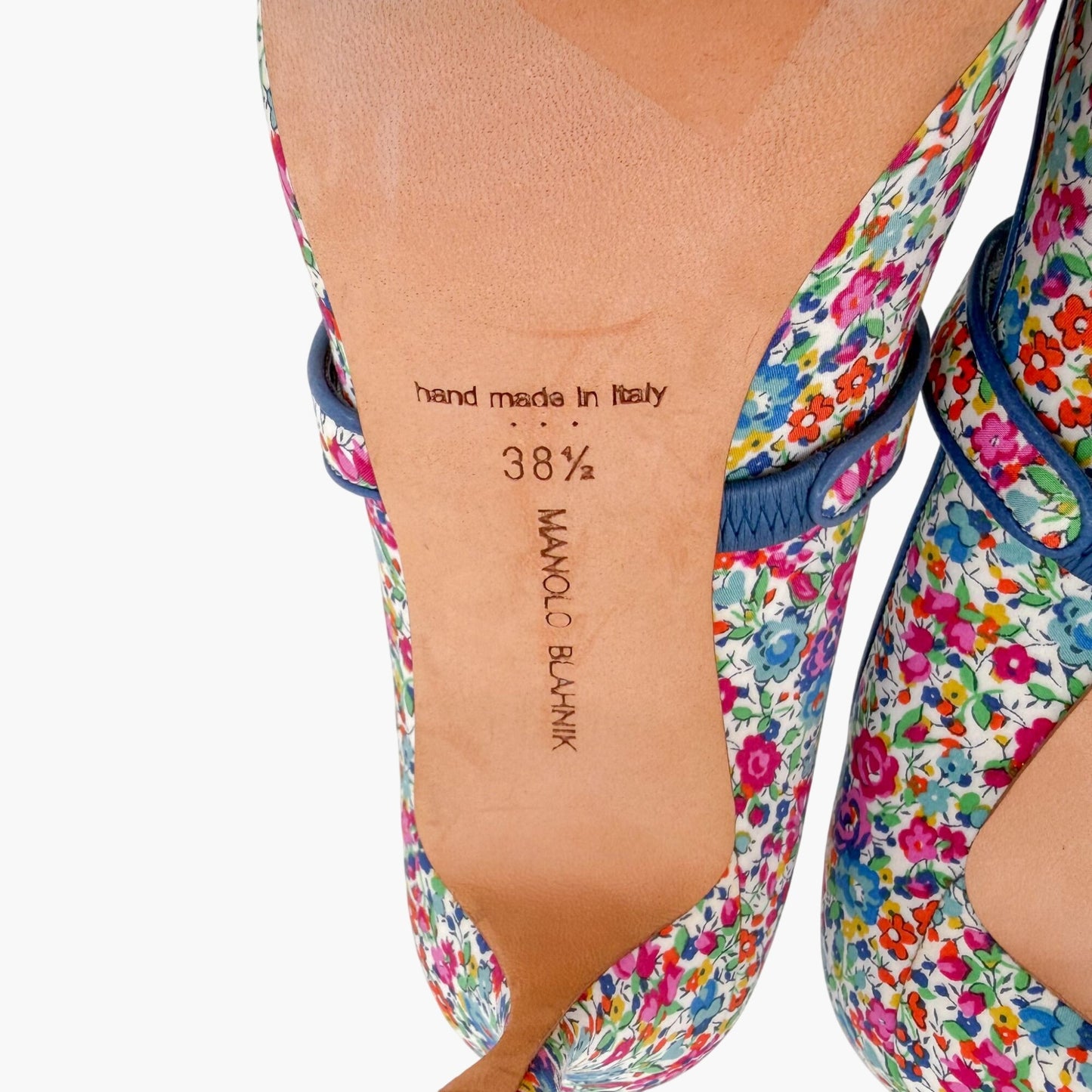 Manolo Blahnik Vibota Floral Mary Jane Pumps Size 38.5