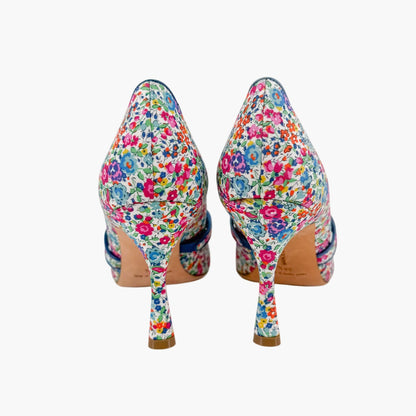 Manolo Blahnik Vibota Floral Mary Jane Pumps Size 38.5