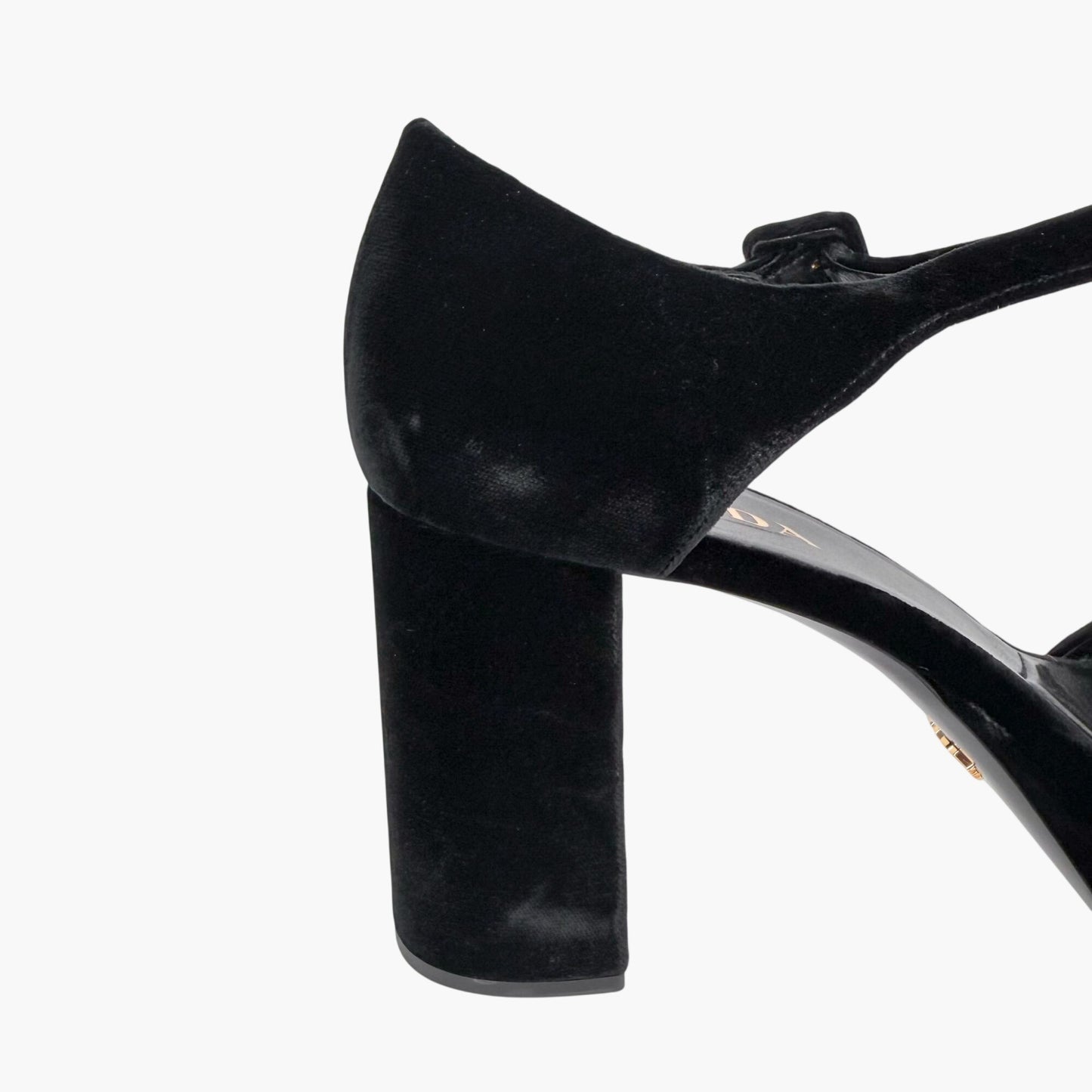 Prada Triangle Logo Platform Sandals Black Size 41