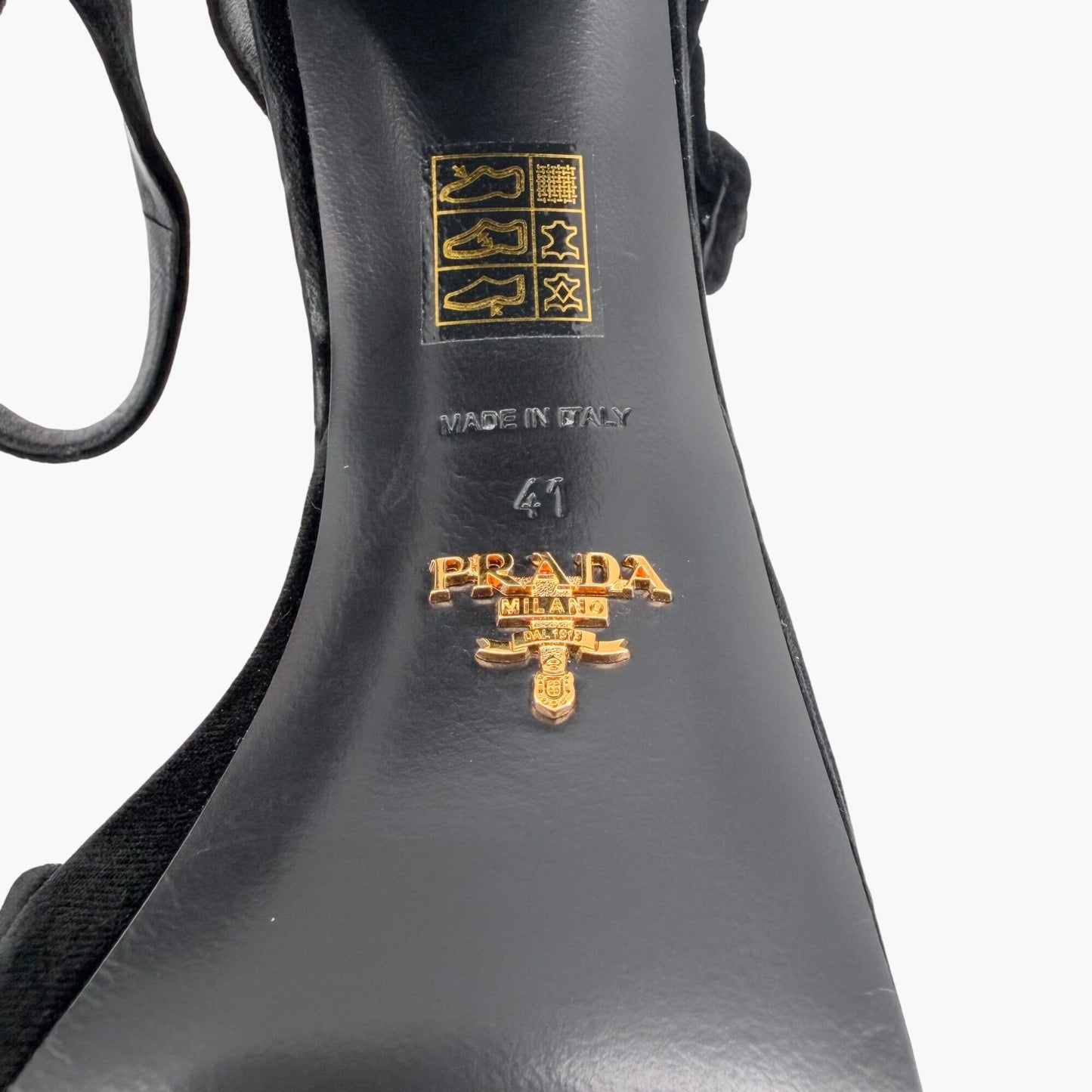 Prada Triangle Logo Platform Sandals Black Size 41