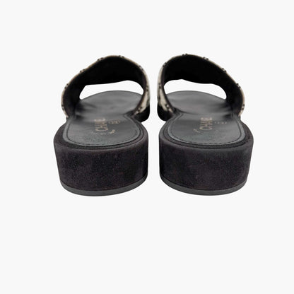 Chanel Pearl CC Embroidered Mule Sandals Size 39.5