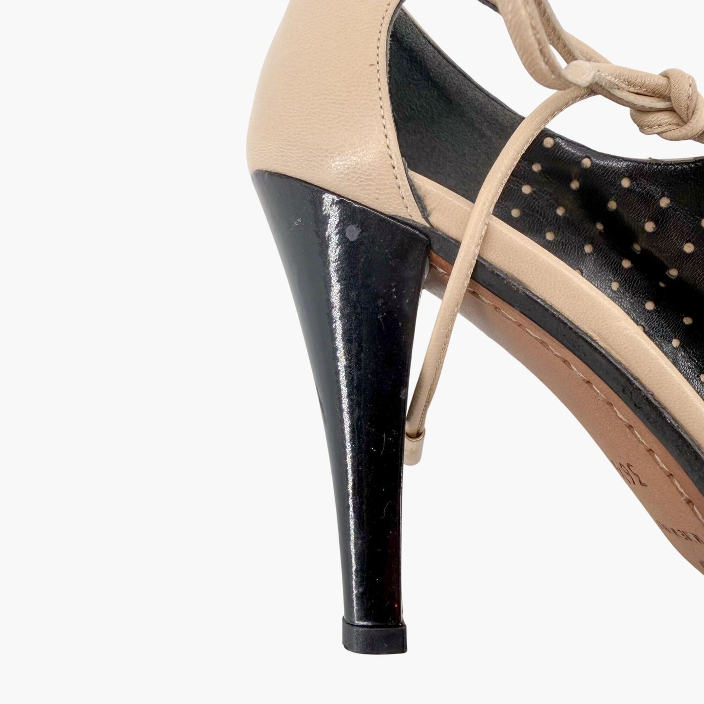 Chanel Two Tone Cutout Bootie Pumps Beige Black Size 36.5