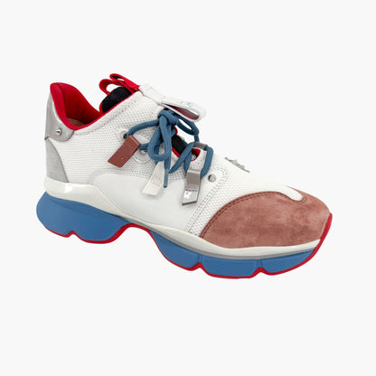 Christian Louboutin Red Runner Donna Sneakers in White & Mauve – Size 40