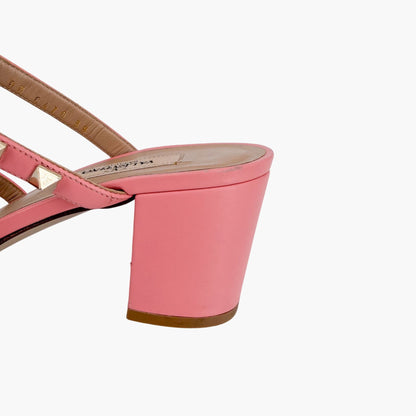 Valentino Rockstud Cage Mule Sandals Pink Size 38