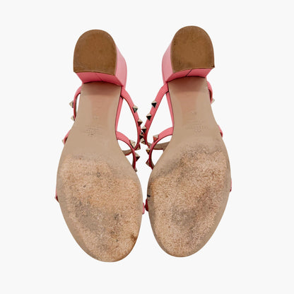 Valentino Rockstud Cage Mule Sandals Pink Size 38