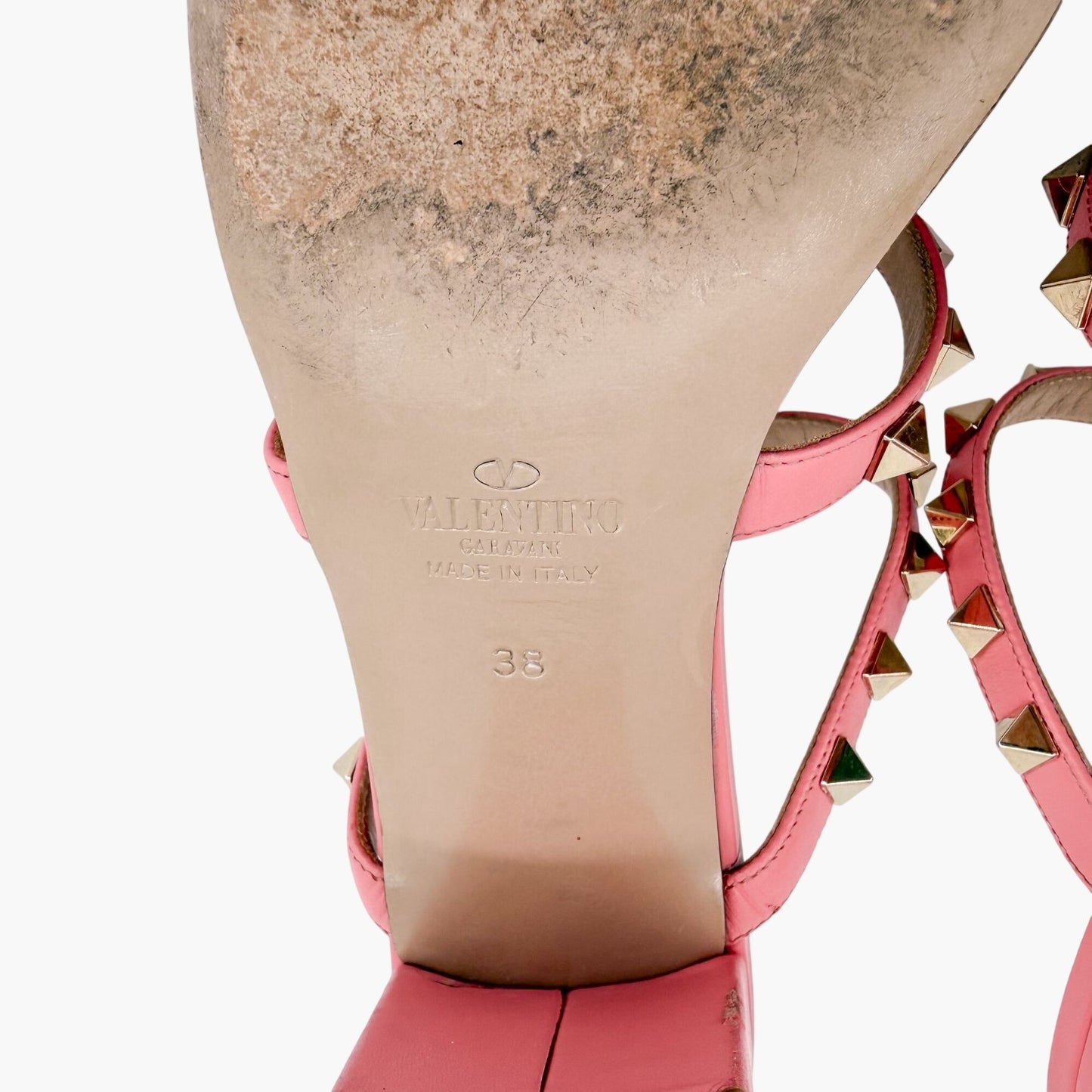 Valentino Rockstud Cage Mule Sandals Pink Size 38