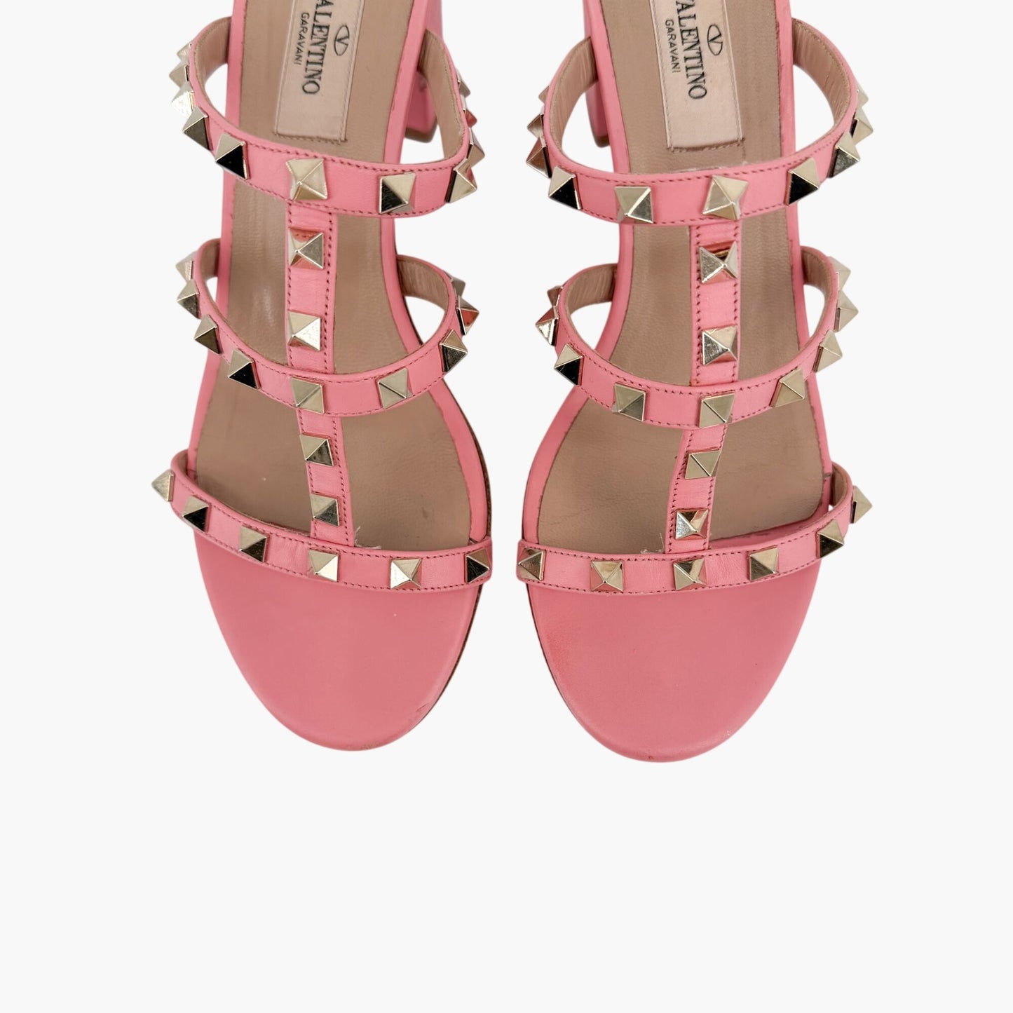 Valentino Rockstud Cage Mule Sandals Pink Size 38