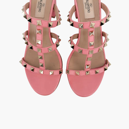Valentino Rockstud Cage Mule Sandals Pink Size 38
