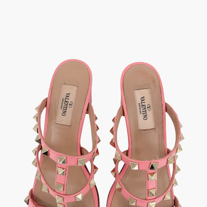 Valentino Rockstud Cage Mule Sandals Pink Size 38