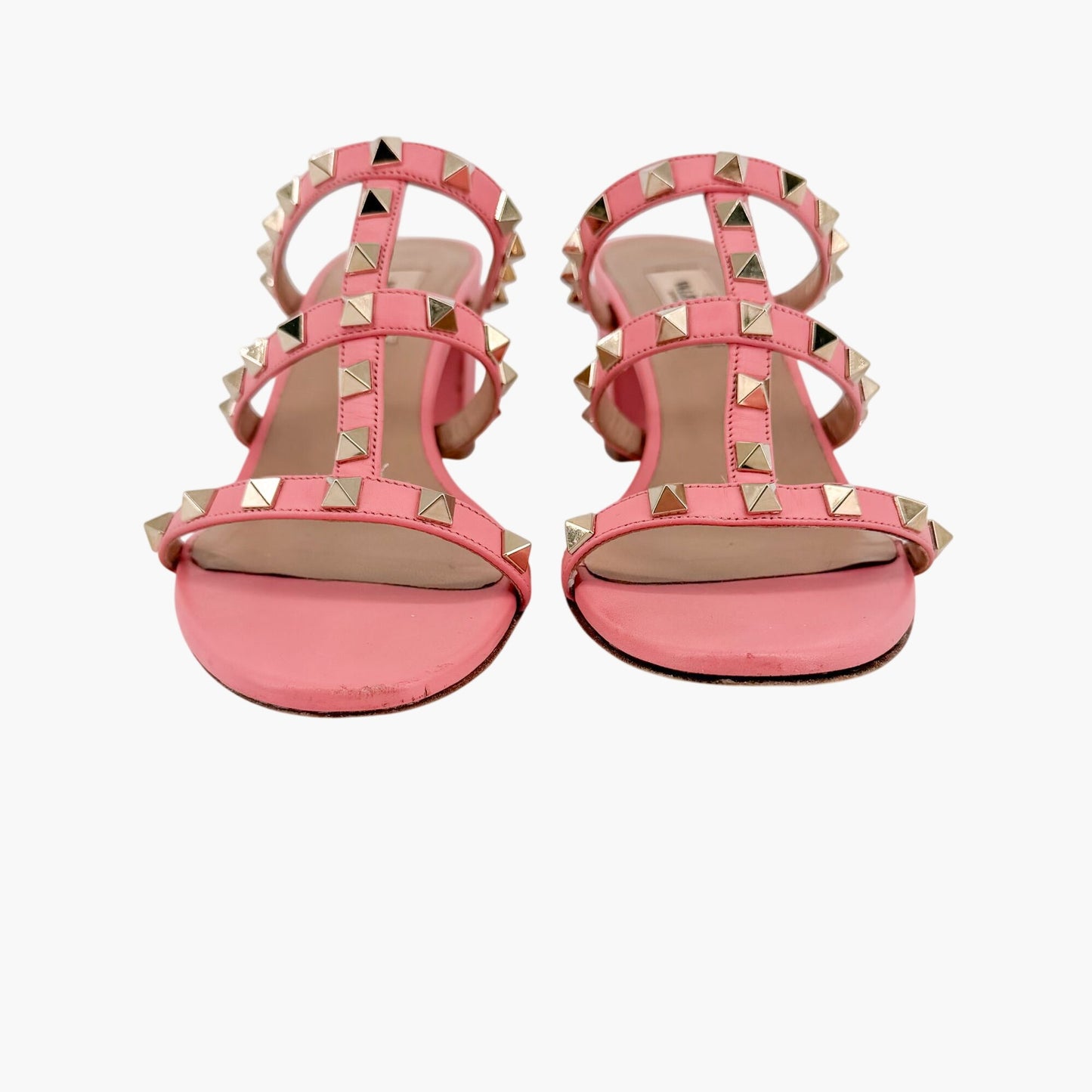 Valentino Rockstud Cage Mule Sandals Pink Size 38