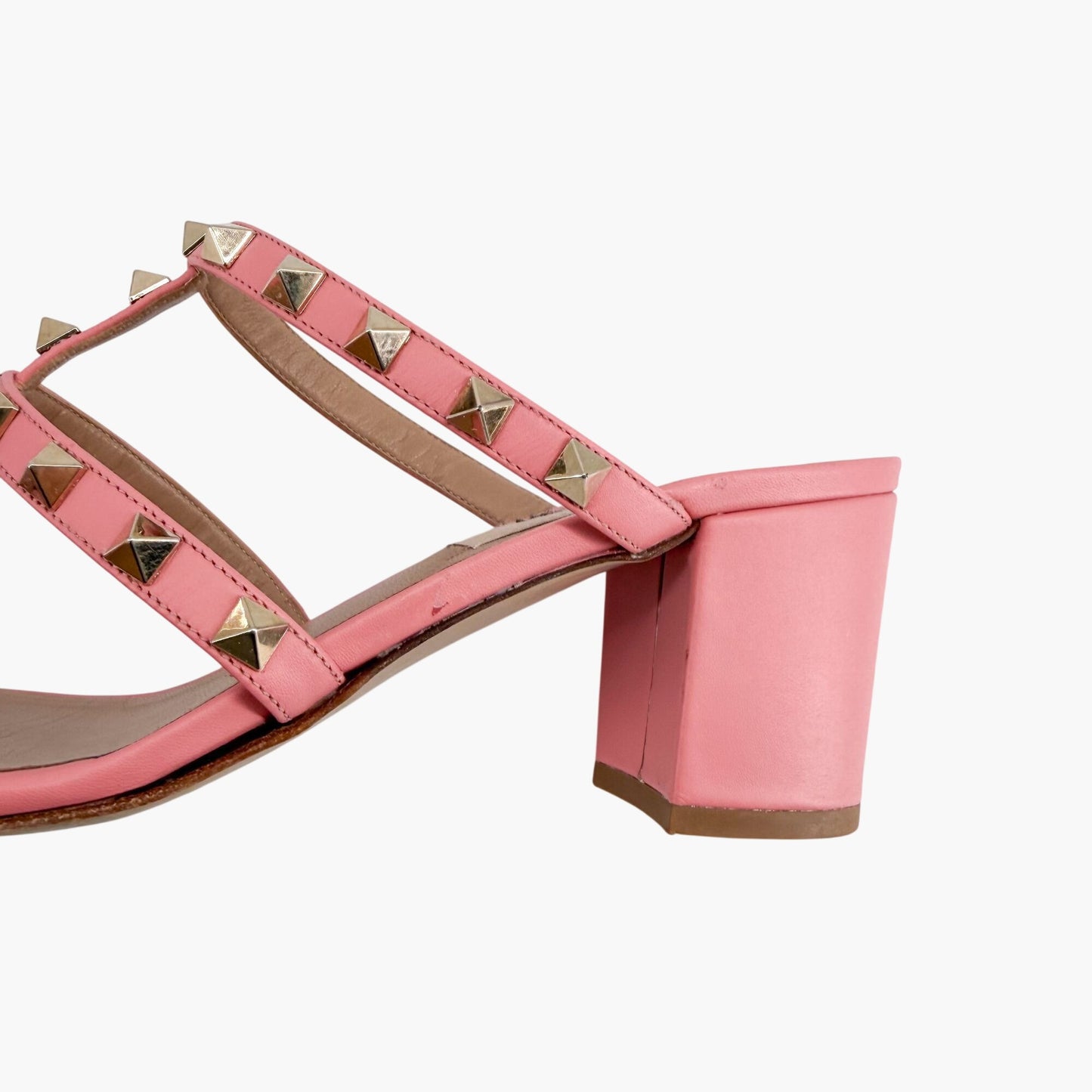 Valentino Rockstud Cage Mule Sandals Pink Size 38