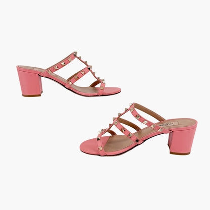 Valentino Rockstud Cage Mule Sandals Pink Size 38