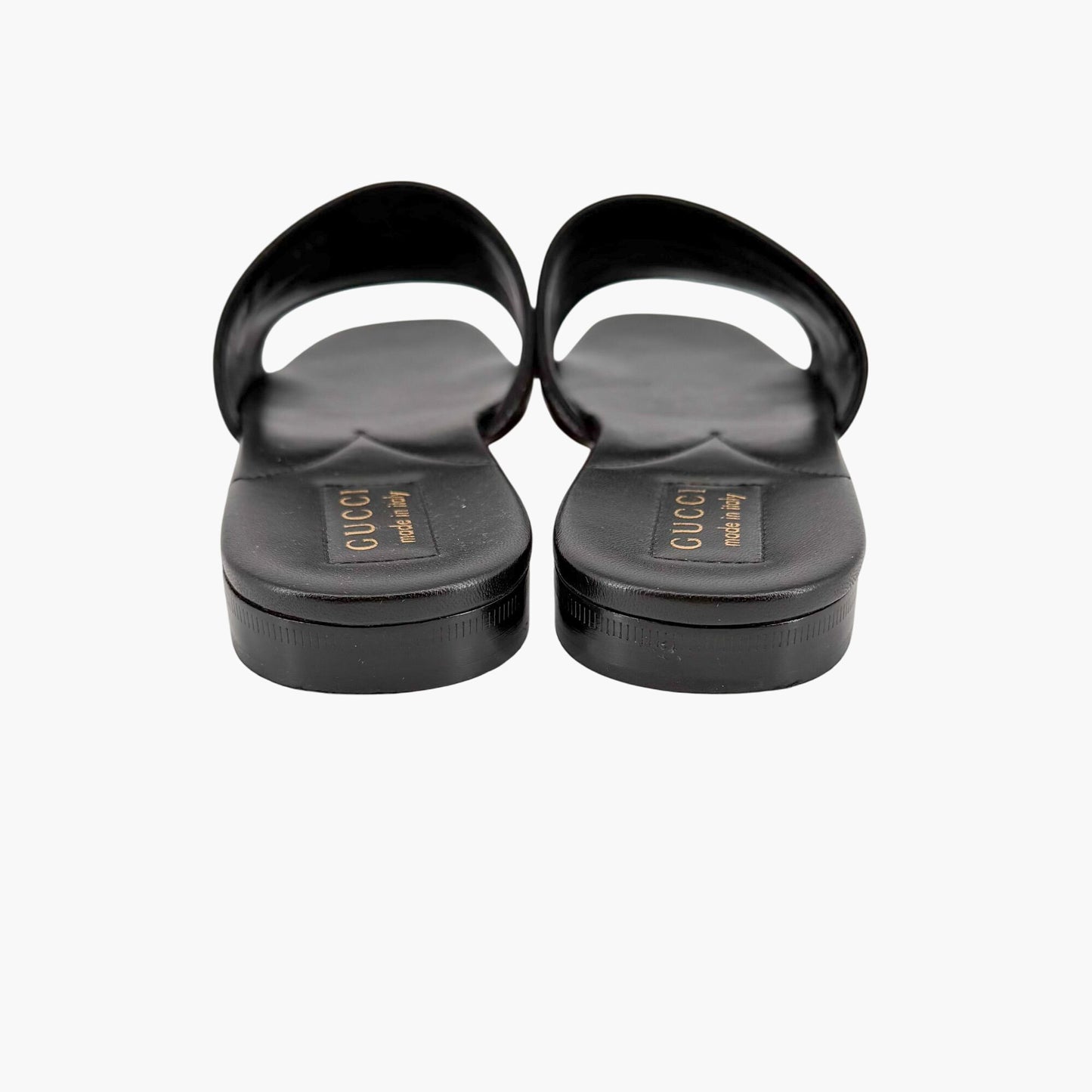 Gucci Jane Black & White Embroidered Slide Sandals Size 39